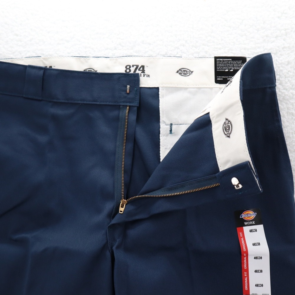 Dickies Pants Men's 40x30 Navy Blue 874 Original Work Straight Twill Workwear - Picture 4 of 14